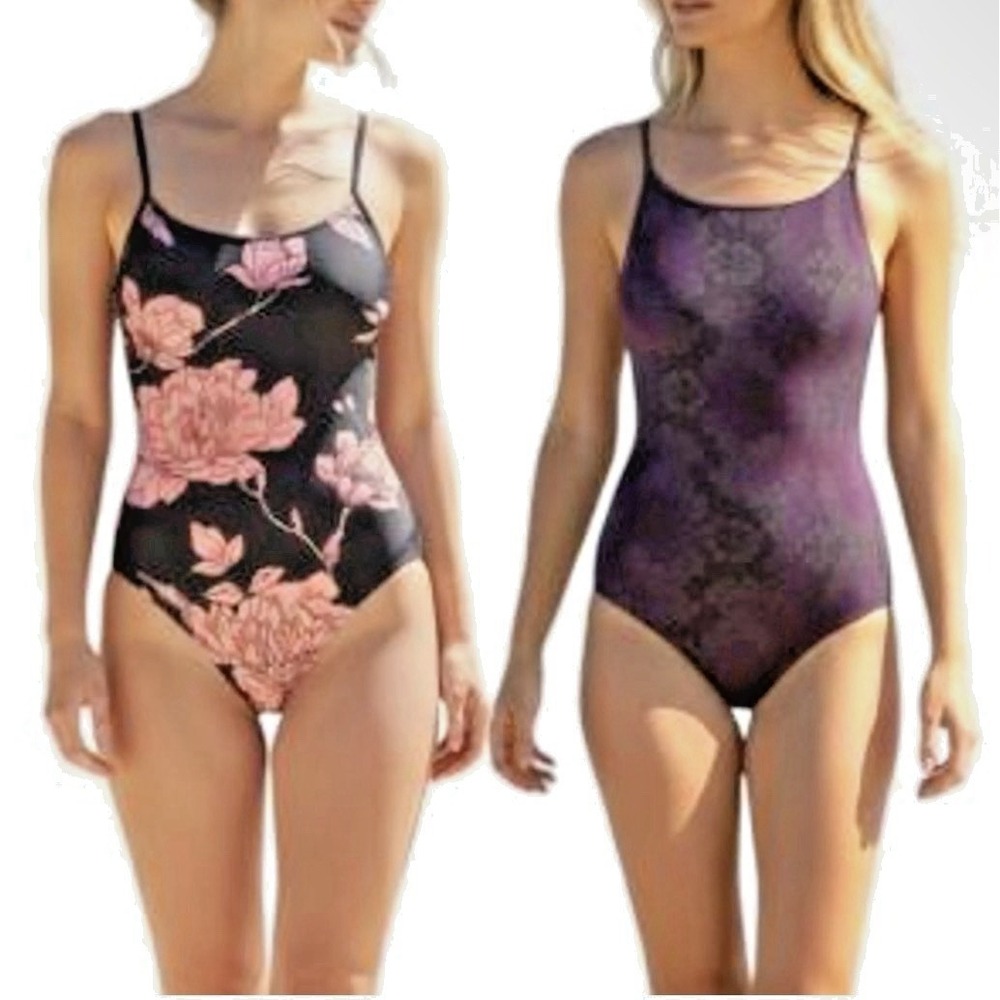 Maaji Women Size Small One Piece Reversible Swimsuit Floral Print  Beach Vacay